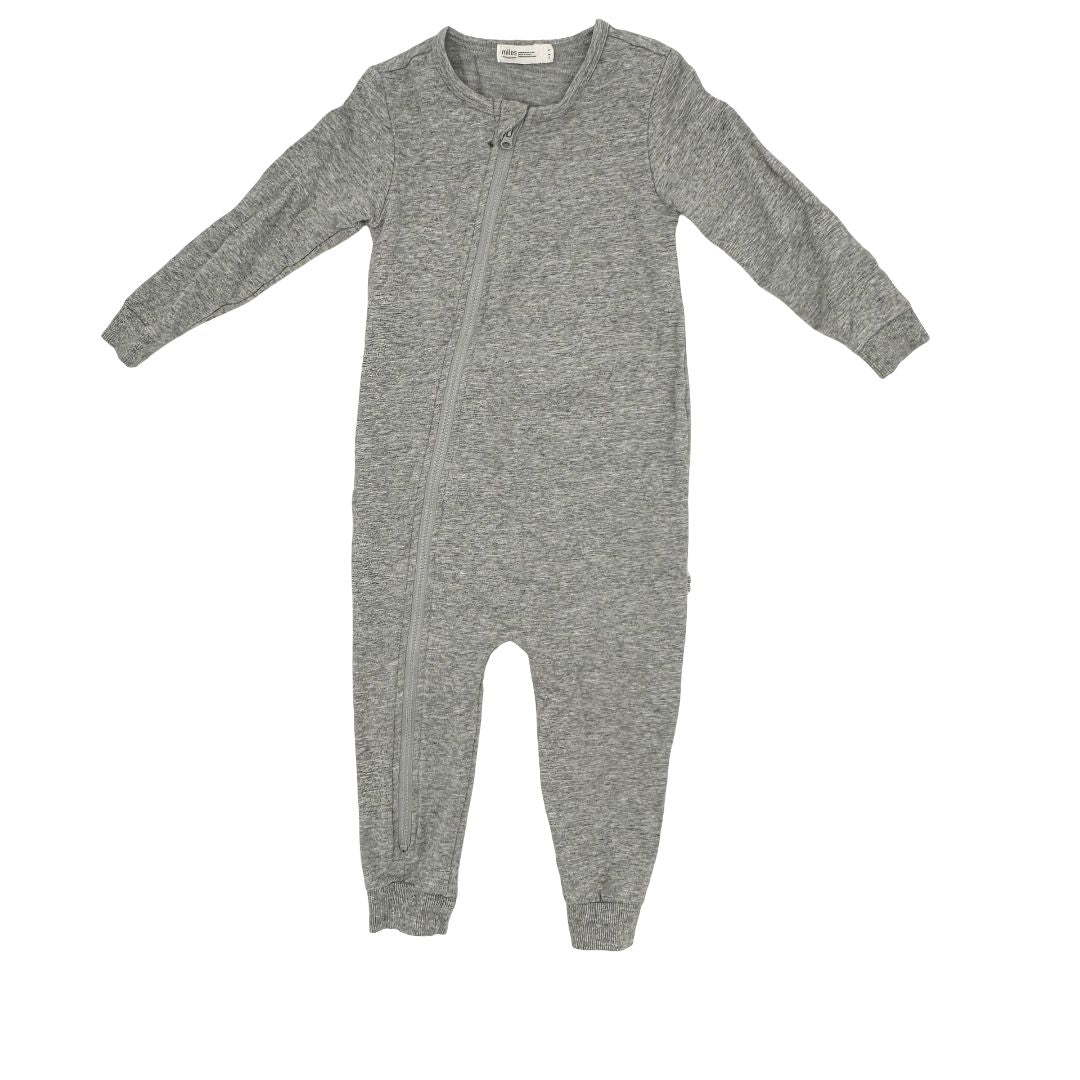 Miles The Label zippered sweat romper, 24 months