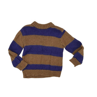 Oeuf brown/blue strip sweater, 5-6 years
