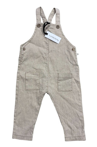 1 + in the Family Beige Linen-Look Overalls, 12 months