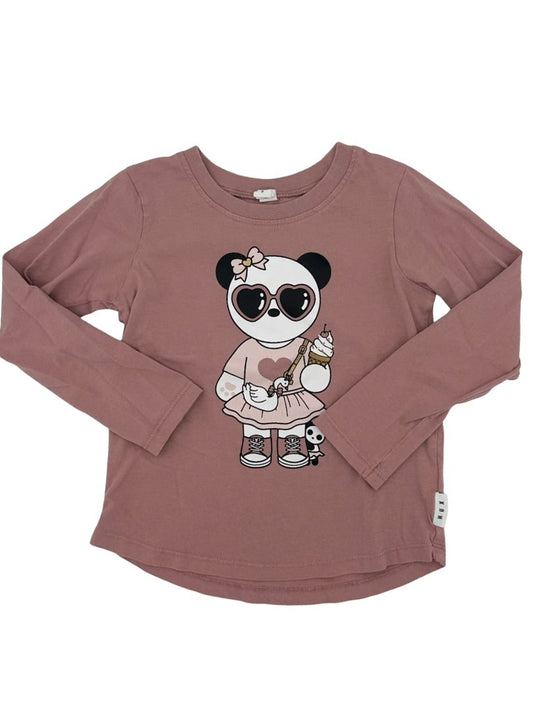 Hux pink panda bear long sleeve, 5 years