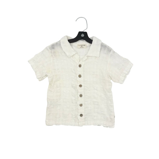 1 + in The Family White Crimped Button Up T-Shirt, 36 months