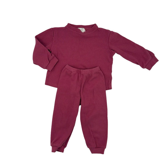 Mikki Rae Rasberry pink waffle set, 3 years