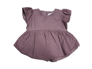 Jamie Kay Mauve Corduroy shirt with Flutter Sleeves, 2 years