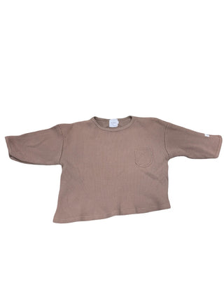 Kindly Brown waffle tshirt, 3 years