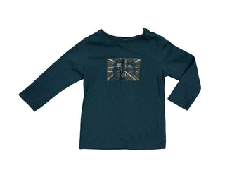 Bonpoint Union Jack Teal Guitar Longsleeve Tee, 12 months