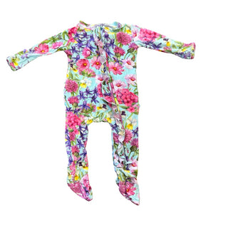 Posh Peanut Turquoise floral sleeper, Newborn