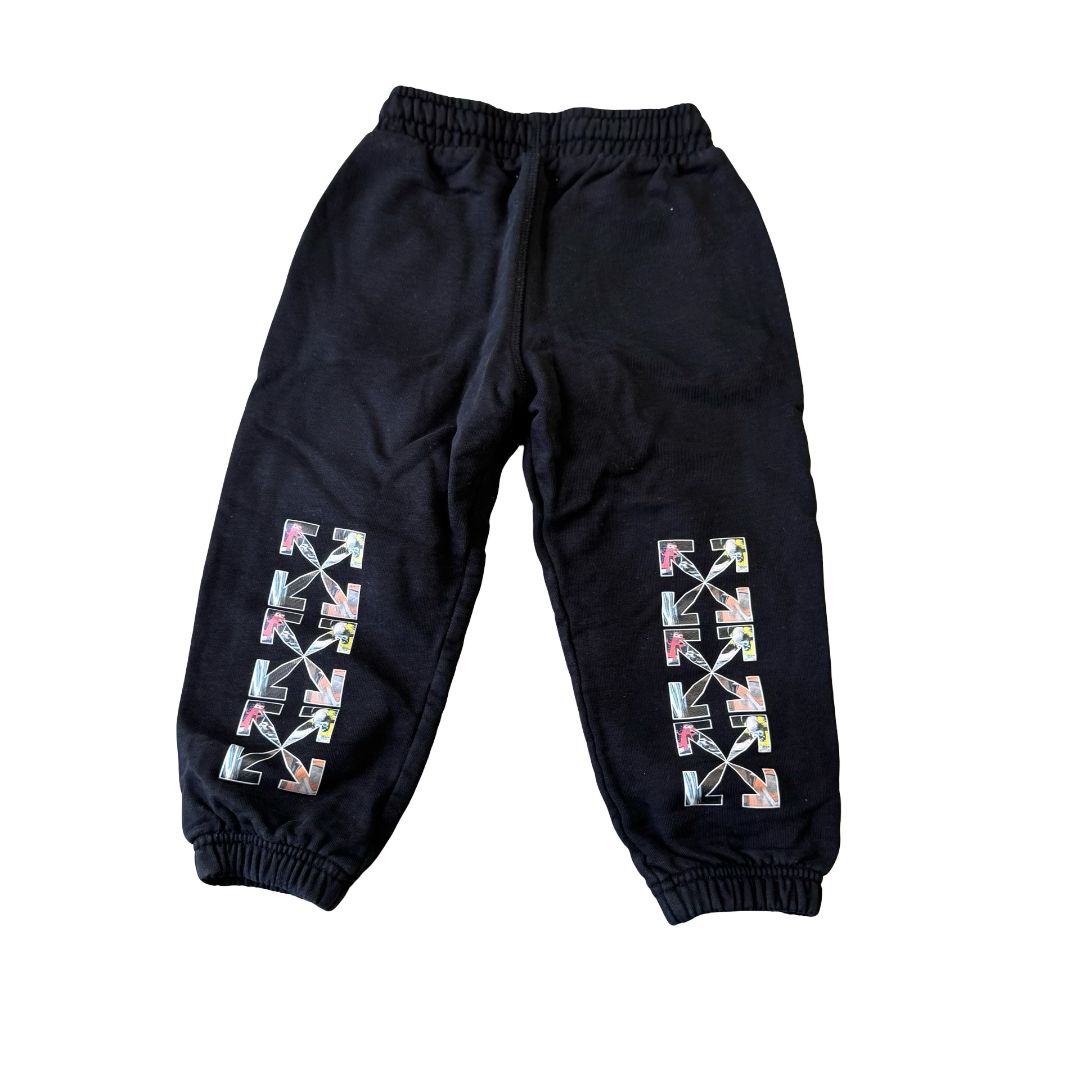 Off White Kids Black Sweatpants, 4 years