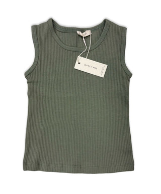 Quincy Mae Green Ribbed Tank Top, 2-3 years