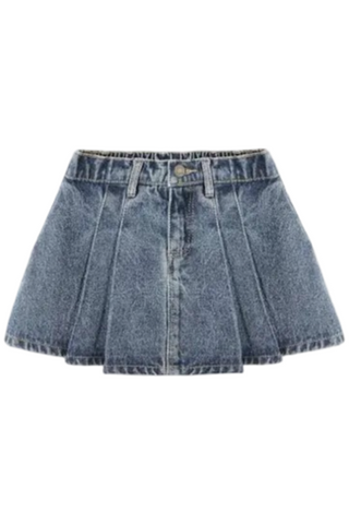 Rylee + Cru Pleated Indigo Denim Skirt Brand New with Tags, 4-5 years