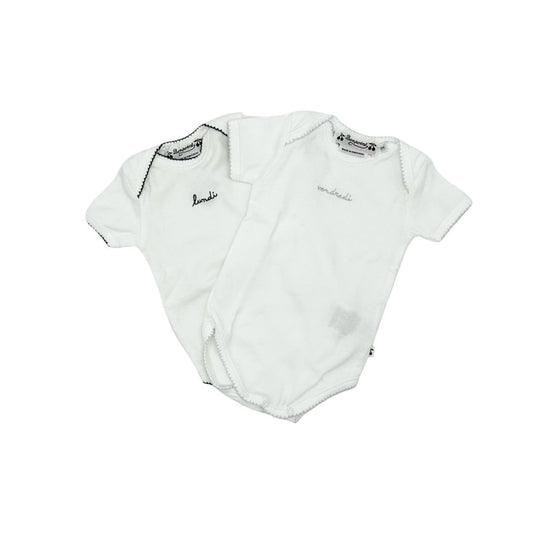Bonpoint set of 2 onesies, 1 month