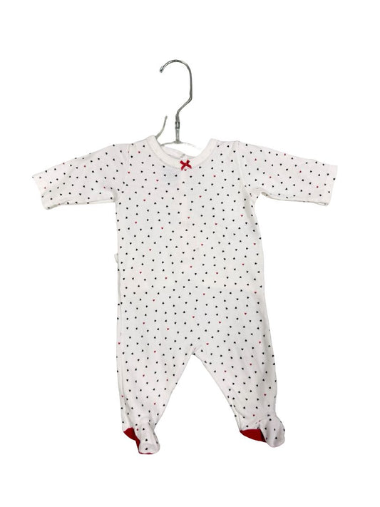 Petit Bateau Navy and red hearts all over, 1 month