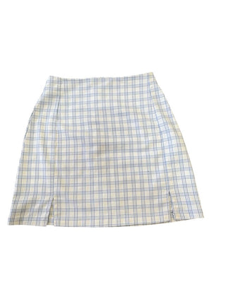 Brandy Melville Mini blue and white plaid skirt, One size