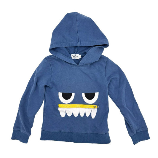 Lola & The Boys blue monster face hoodie, 2 years