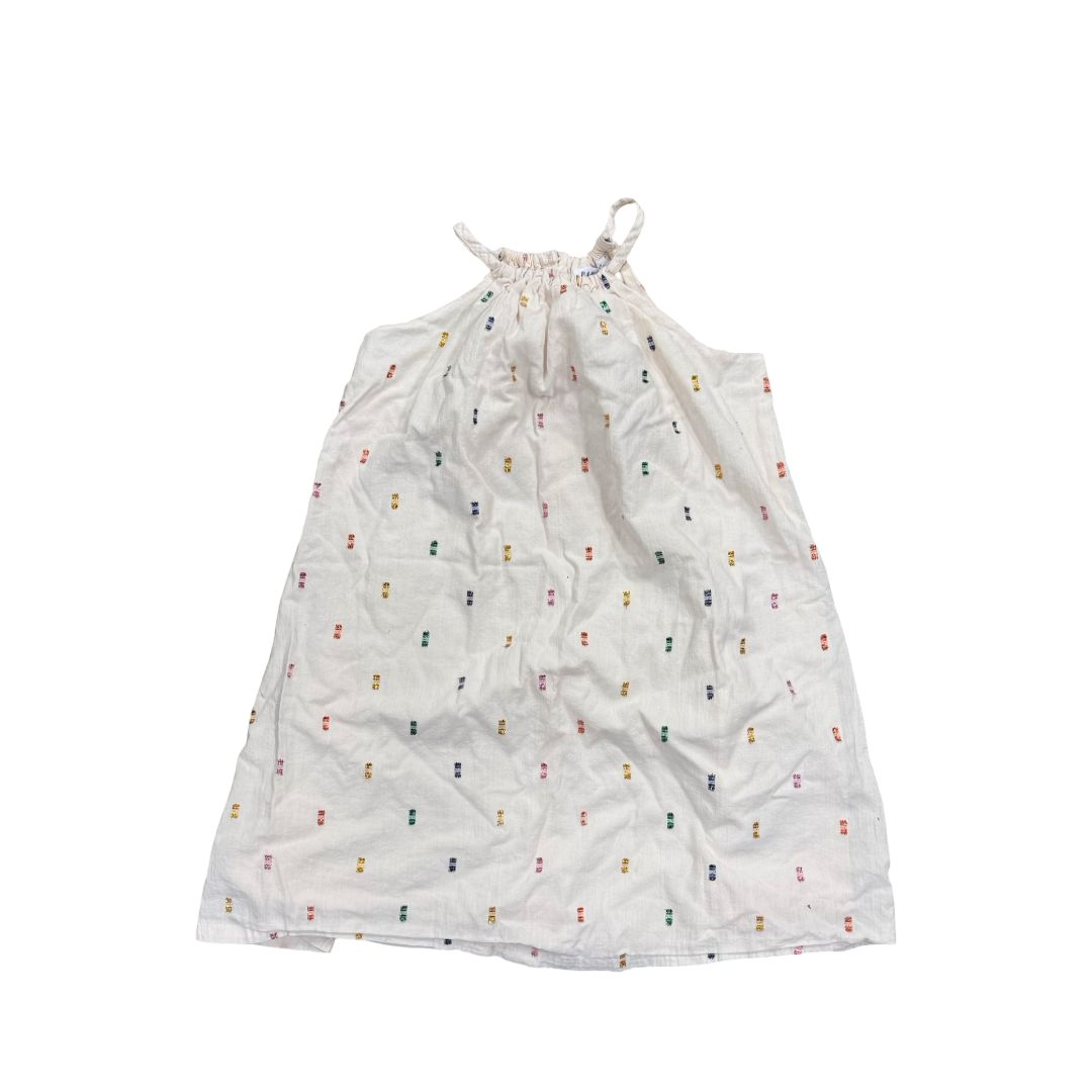 Gap Cream Halter Dress with Sparkly Colours, 6-7 years