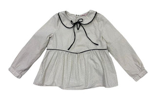 Bonpoint Dainty Dots Collared Black and White Blouse, 4 years
