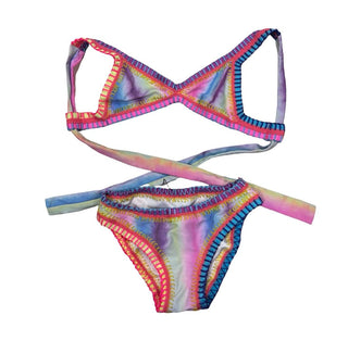 Platinum Swimwear Tie Dye and Embroidered Bikini Set, 8 Years