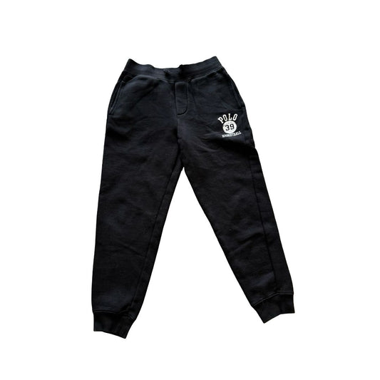 Ralph Lauren Polo Black Basketball Logo Sweatpants, 10-12 years