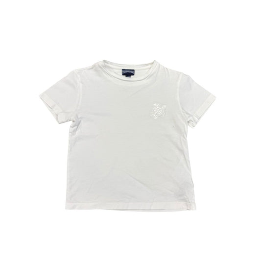 Vilebrequin White T-Shirt with Embroidered Turtle, 8 years