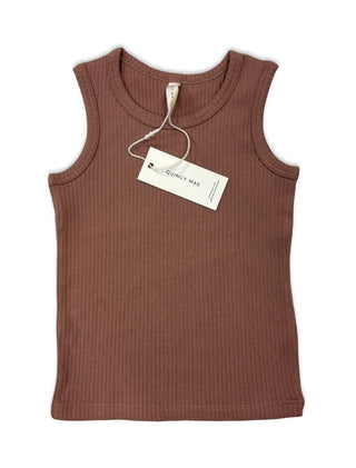 Quincy Mae Brown Rib Knit Tank Top, 12-18 months