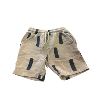 Beau Loves Brown w/black shapes shorts, 4-5 years