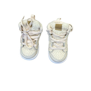 Nike Beige Multicolour Check Air Jordans with Fur Shoes, 3 little kids