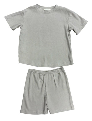 Mikki Rae Stone Beige Waffle Knit Set , 6 years