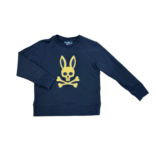 Psycho Bunny Black Crewneck with Gold Embroidered Logo, medium