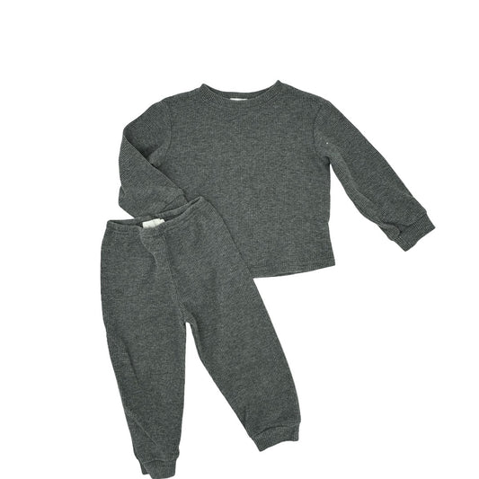 Mikki Rae Charcoal grey waffle set, 3 years