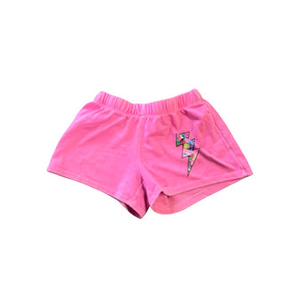Firehouse Pink w/lightning bolt shorts, Small