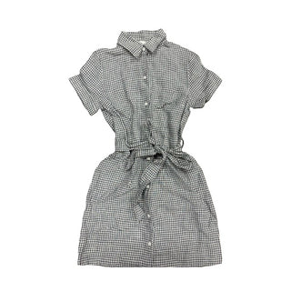 Wilfred Linen Navy Checkered Dress with Belt, 2xs