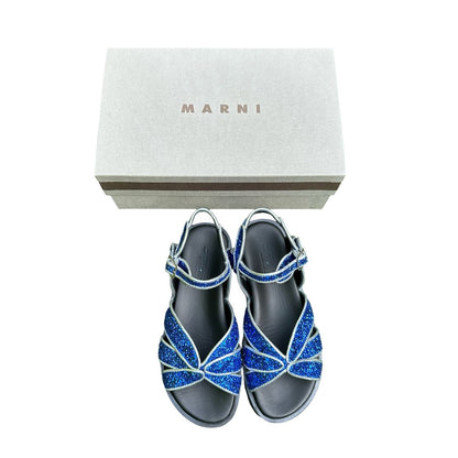 Marni Glitter Butterfly Sandals, eu 33