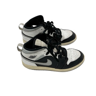 Nike white/black/cement Air Jordan 1 mid, 2 big kid