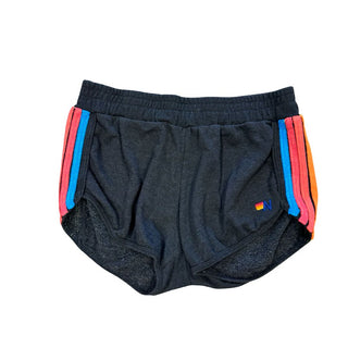 Aviator Nation Black Shorts with 5 Neon Stripes, Medium