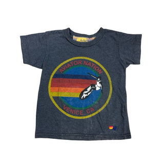 Aviator Nation Navy T-Shirt with Logo, 6 years