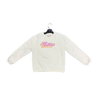 Bonpoint Cream Crewneck with Cerise Logo, 10 years