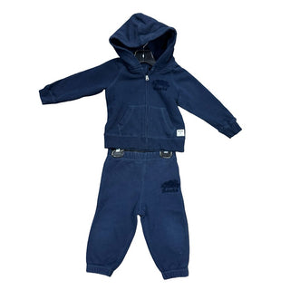 Roots Navy Zip Up Sweatshirt and Sweatpant Set, 12-18 months