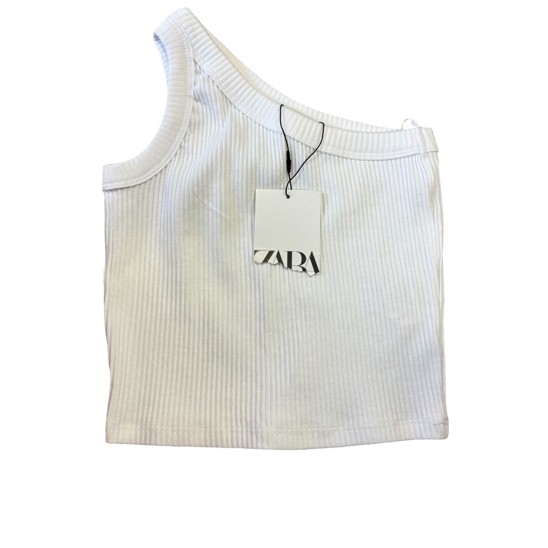 Zara new w/tags one shoulder white tank top, 9-10 years