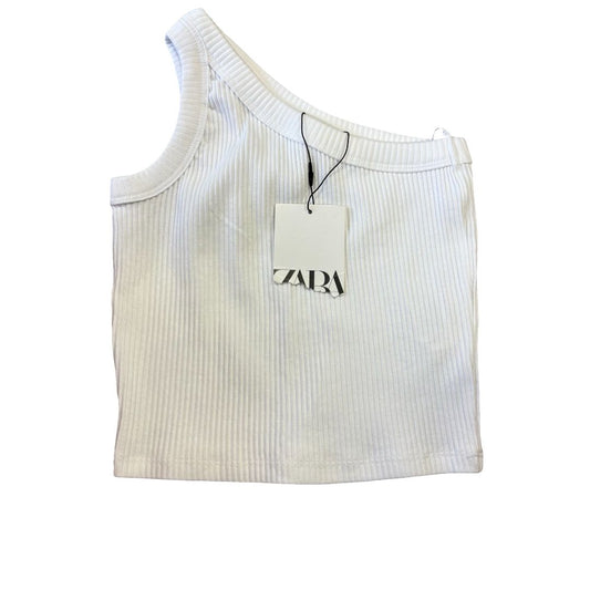 Zara new w/tags one shoulder white tank top, 9-10 years