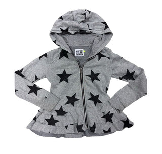 Nununu Grey Peplum Hoodie Zip-up Sweater, 8-9 Years