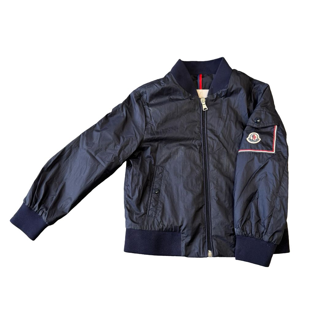 Moncler Black Windbreaker with Sleeve Pocket, 6 years