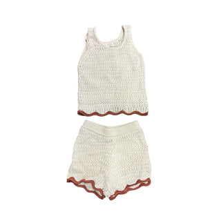 Rylee + Cru Cream eyelet tank/short set, 4-5 years