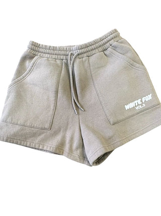 White fox Oversized sweatshort with white writing, Small