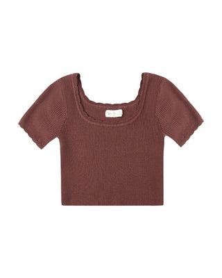 Rylee + Cru Burgundy Scallop T-Shirt Brand New with Tags, 4-5 years