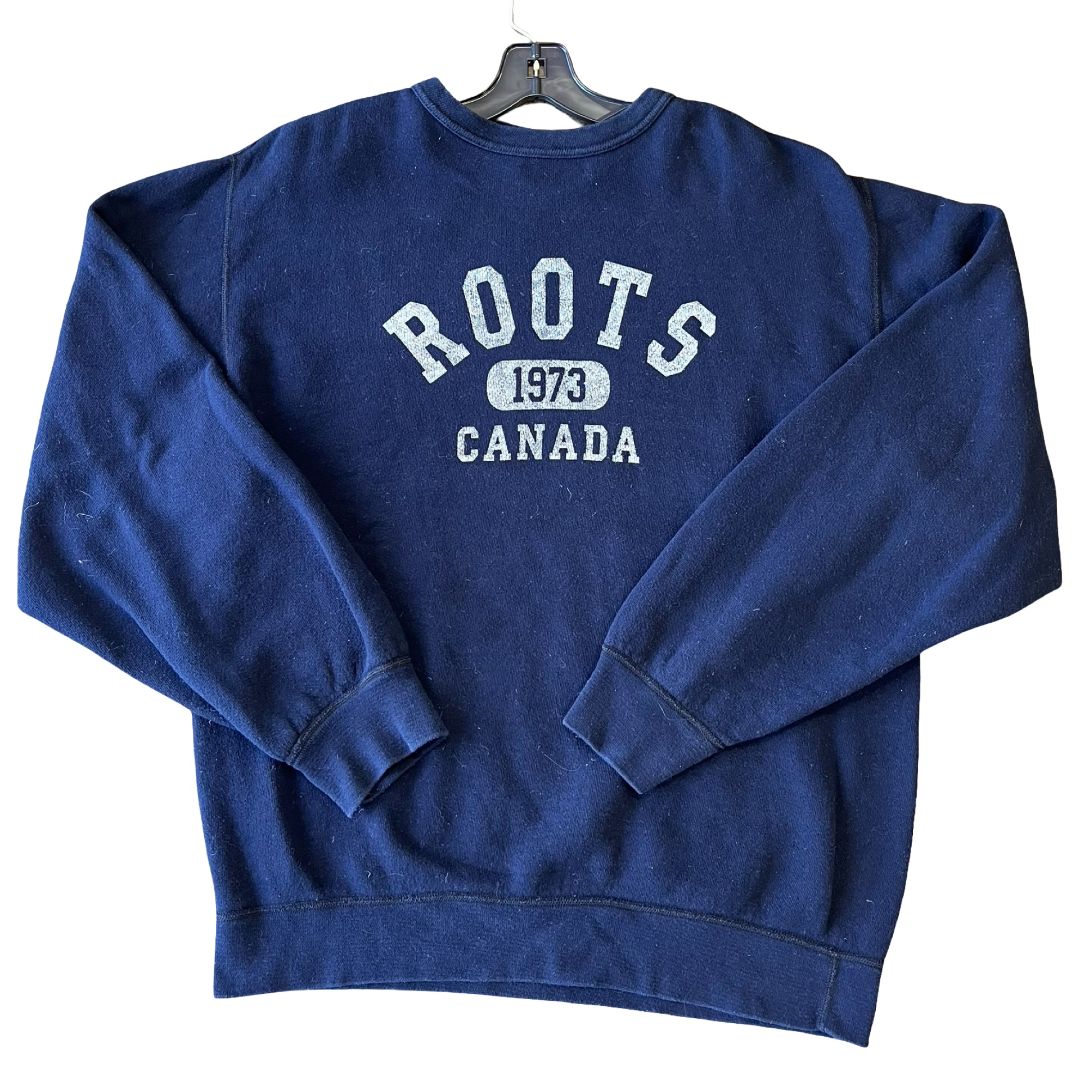 Roots navy sweatshirt, mens medium