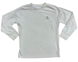 Anine Bing Kids Cream Longsleeve Tee with Logo, 8-10 years