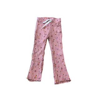 Zara Terracotta floral ribbed leggings, 2-3 years