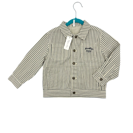 Rylee + Cru Chore jacket navy pinstripe new with tags sample, 4-5 years