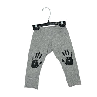 Nununu grey hand print pants, 6-12 months