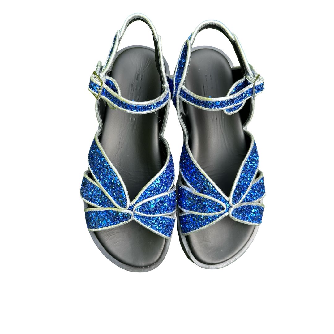 Marni Glitter Butterfly Sandals, eu 33