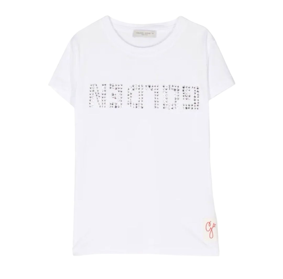 Golden Goose Crystalized logo print tshirt, 12 years